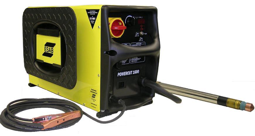 SECTION 2 DESCRIPTION USE THE ESAB PT-37 PLASMARC TORCH WITH MECHANIZED CON- SOLES. USE OF TORCHES NOT DESIGNED FOR USE WITH THIS CON- SOLE COULD CREATE AN ELECTRIC SHOCK HAZARD. 2.0 General The Powercut-1300/1600 is a compact, self-contained plasma cutting system.