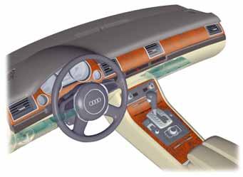 The front knee airbags Several models can be equipped with additional knee airbags for specific markets.