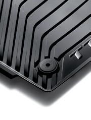 Mats are black with silver piping and available in a set of two.