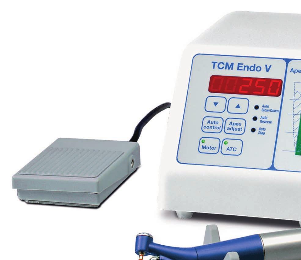 TCM Endo V, for root canal preparation with Apex Locator The TCM Endo V is a microprocessor controlled Motor System for fast and easy root canal preparation with rotary instruments.