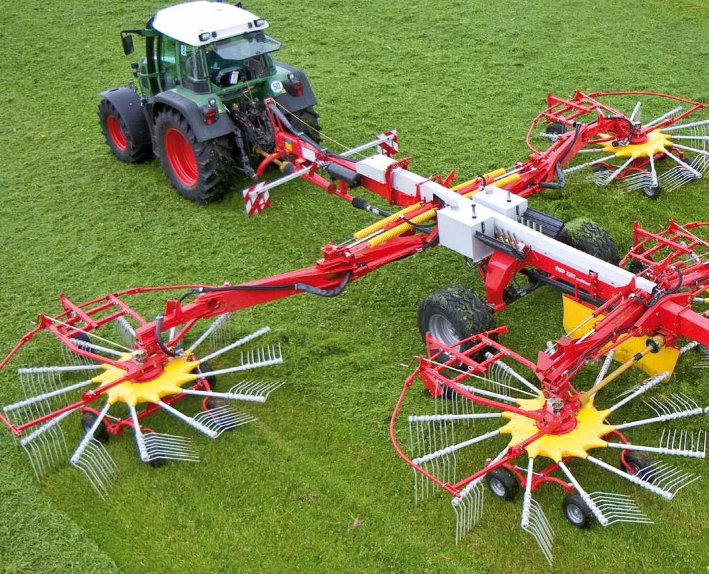 Pöttinger ground hugging technology meets the very highest expectations. There is no better solution. The result is tidy raking work at the same time as protecting the sward.