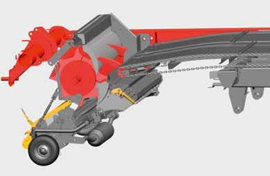 Powerful drive chains ensure rapid unloading. A two-stage motor is available as an option for unloading speeds of up to 5.9' per min. / 18 metres per min.