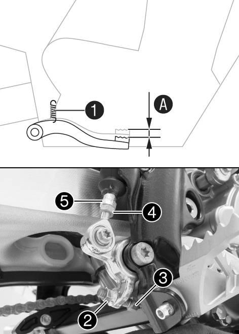 12 BRAKE SYSTEM 57 12.9 Adjusting the basic position of the foot brake lever Danger of accidents Brake system failure.