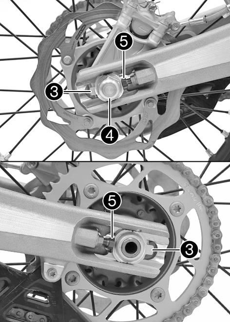 5 80 Nm (59 lbf ft) The wide adjustment range of the chain adjusters enables different secondary ratios with the same chain length. Chain adjusters can be turned by 180.