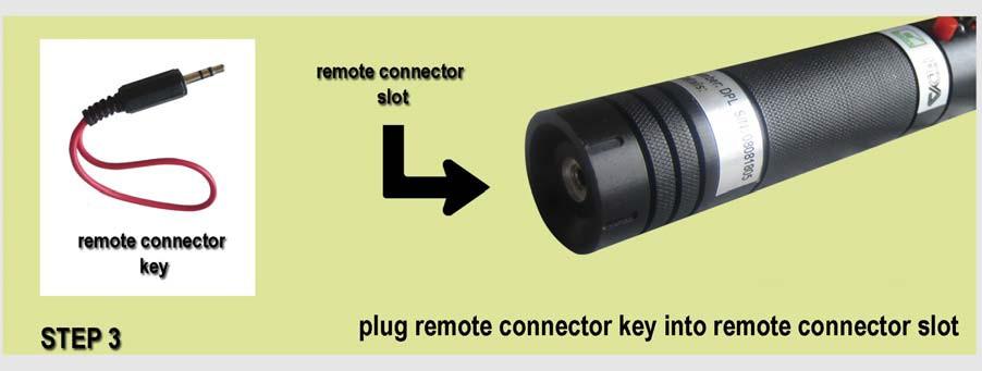 STEP 3: Insert remote connector key Plug the remote connector key into the remote connector slot. What is the purpose of the remote connector?