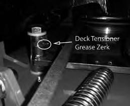 The pump belt tensioner is located under the engine and has a