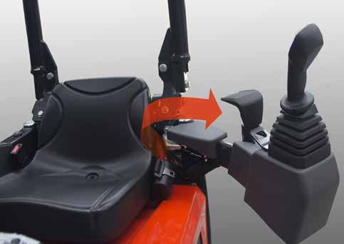 gear for greater transfer speed; all controlled by a handy button on top of the backfill blade lever.