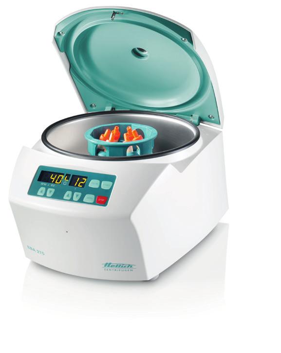 TAKE THE HASSLE OUT OF YOUR ROUTINE WORK: OPTIMUM PREPARATION OF SAMPLES ON A DAILY BASIS The is a small centrifuge with a swing-out rotor that has been specially developed for use in medical