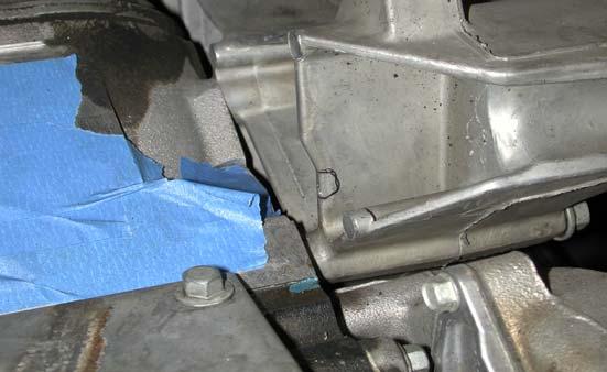 72. Use a felt tip marker and mark the alternator bracket were the coolant vent pipe hits as
