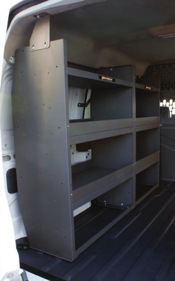 26 shelf design allows accessibility from the center aisle & outside from the cargo doors.