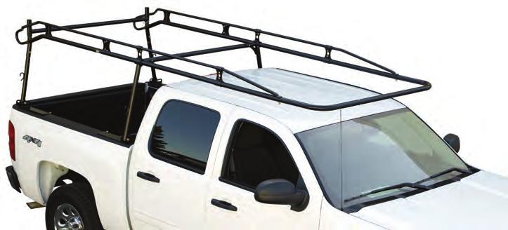 MEDIUM-DUTY PRO III LADDER RACK High-Strength Rails Form Safety Grab Handles Removable Rear Crossbar (No Tools Required) High-Strength Side Channel Reinforcement Fully Gusseted