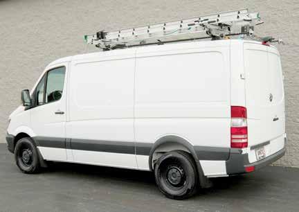 Adrian Steel s Drop-Down Ladder Rack will accommodate a variety of ladders and safely secure them for transport.
