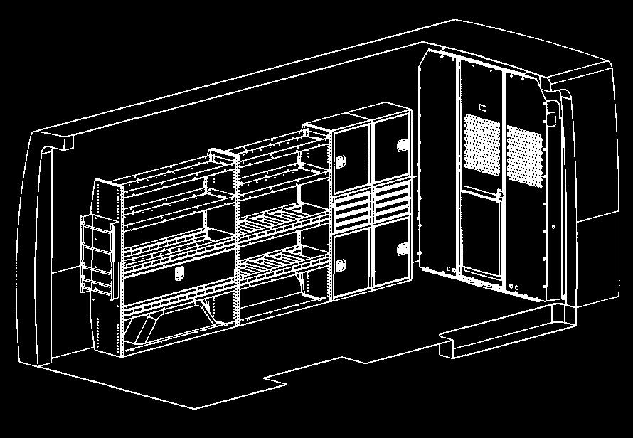 High Roof Package DC -Drawer Unit DC -Drawer Unit DK Door Kit w/ Back Panel DV Shelf Divider HD-SWP -Shelf Unit MD0 Cabinet & Drawer Module SMHC