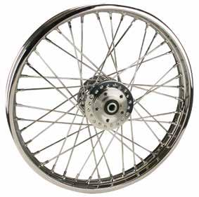 Ultima Chrome 40 Spoke Front Wheels Pre 1999 Models w/ OEM Style Hub Narrow Glide front, FX/XL 78/83 Dual Disc 36-485* 19 x 2.50, Tapered bearing, 3/4 axle. 36-486 21 x 1.