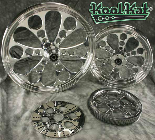 KOOL KAT ALUMINUM WHEELS Bring some Cool Factor to your ride with Ultima Kool Kat wheels. CNC Machined, Polished Aluminum wheels deliver uncompromised style that you can expect from an Ultima product.
