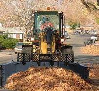 clear leaves, brush, debris, trash and landscape materials by hydraulically opening and