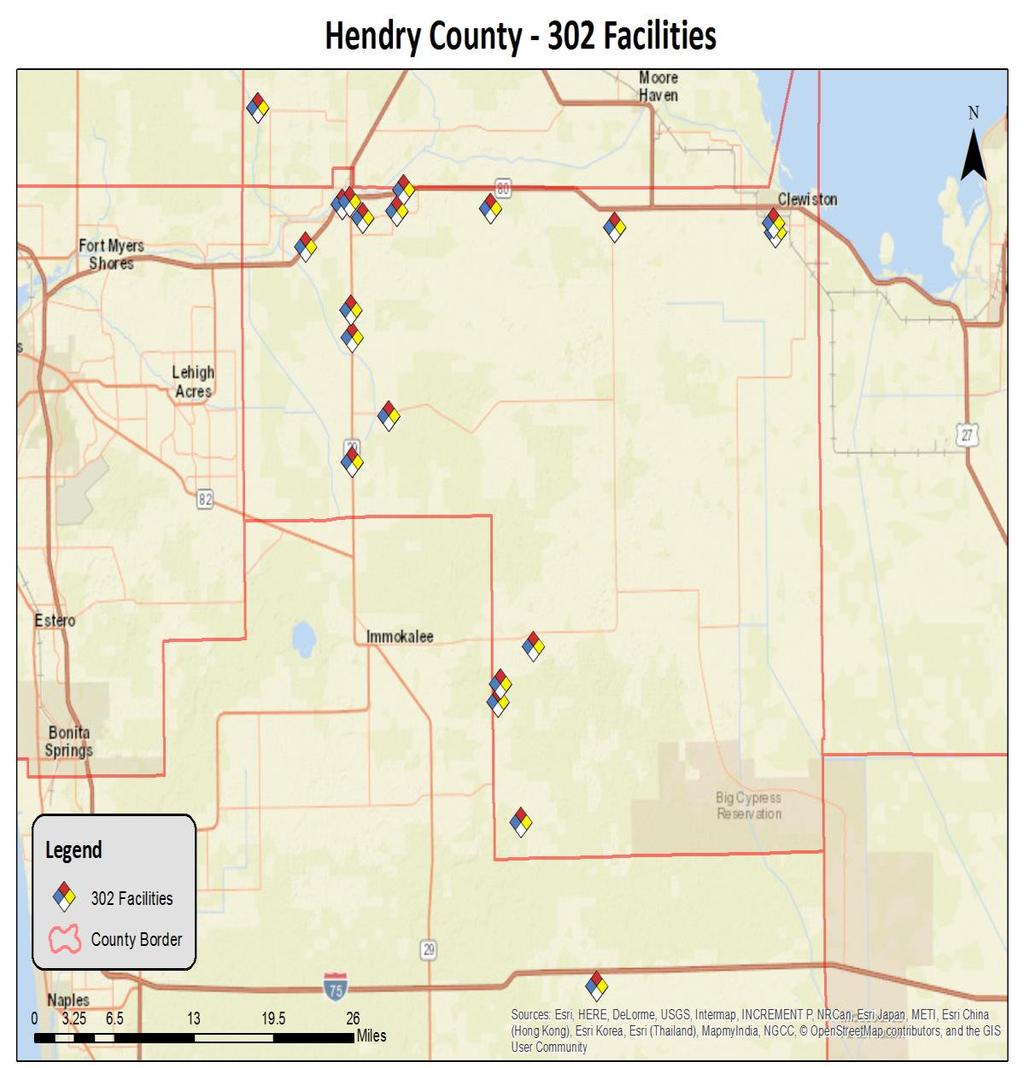 Fixed Facility Hazardous Materials Analysis Fixed Facilities Hendry County is not a major user of significant amounts of hazardous materials, relative to large industrial communities.