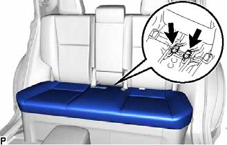 a b a b a b Rear seat cushion lock hook section Hook section at rear of rear seat cushion frame (3) w/ Seat Heater System: i.