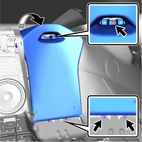 REMOVE REAR SEATBACK COVER Insert a finger in the gap between the seatback cover as shown in the illustration and pull back to