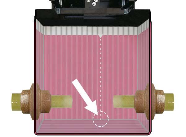 ALDP IN ACTION DIAGRAM F-32-TS-D Fitting Here a leak is visible while a strong vacuum is pulled on the Interstitial space, forcing tiny air bubbles into the interstitial space to travel upwards.