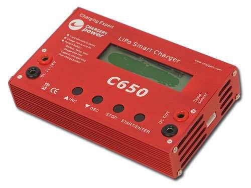 Operating Instructions CHARGERY C650 Microprocessor controlled high performance rapid charger for LiPo battery packs with cell balancer.