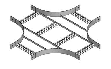 GALVANISED/STAINLESS STEEL W R Radius does not include built in splice plates. Splice plate length 75mm CABLE LADDER EXTERNAL RISER Fitting shown for illustration purposes only.