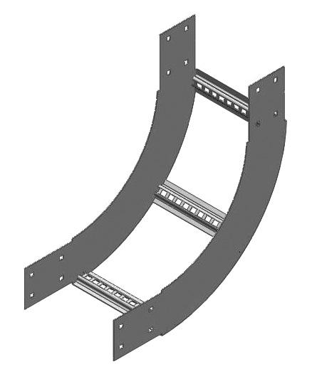 ALUMINIUM The standard radius for each cable ladder classification is noted Nema 1, 300 radius Nema 2, 450 radius Nema 3, 450 radius R Length does not include built in splice plates.