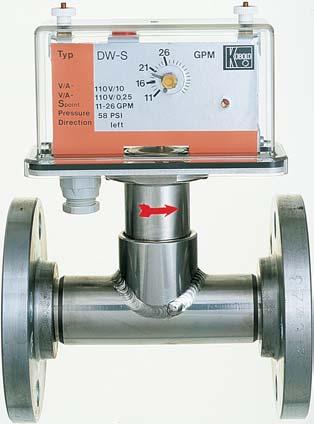 NPT Fittings All Kobold DW models (DWU, DWS and DWP) are available with NPT threads for inline installation. NPT threads are standard on all DWx-5000 series flowmeters (see DWS-5120 to the left.