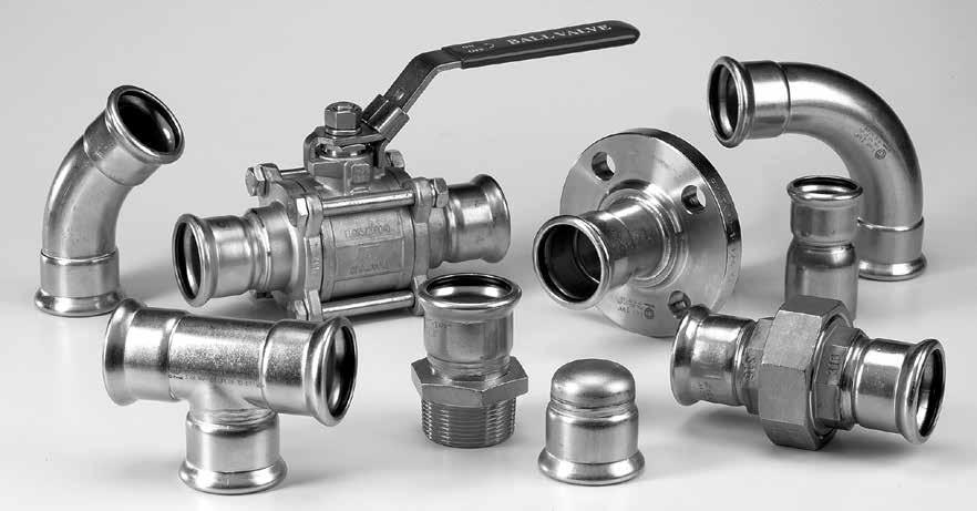 nvilpress Stainless Steel Fittings provide a complete line of mechanically joined press-fittings in sizes 1 /2 through 2 inches.