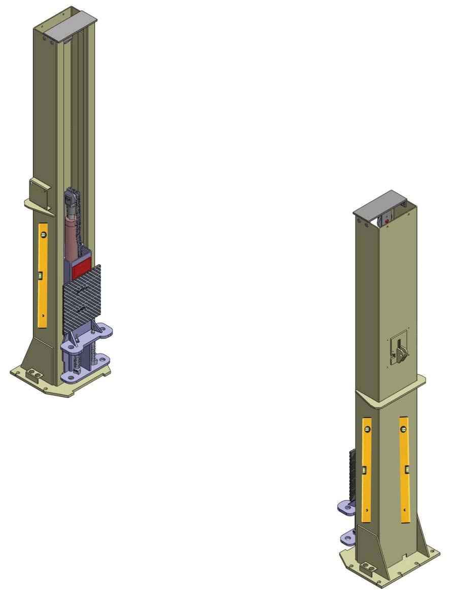 E. Position The Columns Check The Columns For Plumb With A Level Bar, And