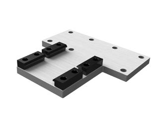 > Series 5E electromechanical axis C_Electrics > 207 Interface plate - profile on slider - long arm x interface plate 8x screws + 8x lock washers to connect plate on