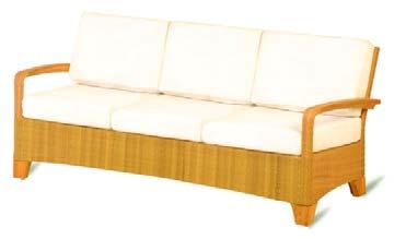 00 ID# 2857 Natural Dexter/Teak Accents - Alu Prada 3S Sofa (82"), Natural (excl Cushion) Price: $950.