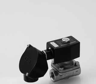 Pilot kick type 2-port solenoid valve (general purpose valve) K11-W Series N (normally closed) type : Rc1/2 to Rc1 iaphragm structure JIS symbol K11: N (normally closed) type Mounting orientation