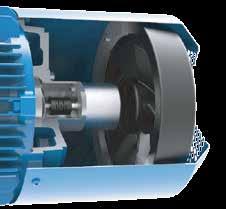 Separately driven fan with brake and encoder In applications where both brake