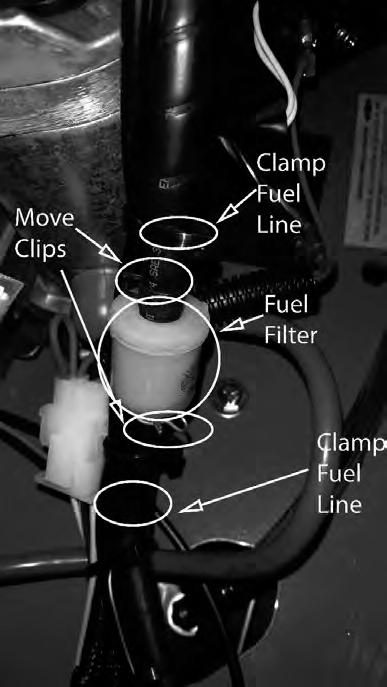 KAWASAKI FX69V (CONTINUED) The fuel filter is located in the fuel line on the left side of the engine by the starter motor. Replace the filter yearly.