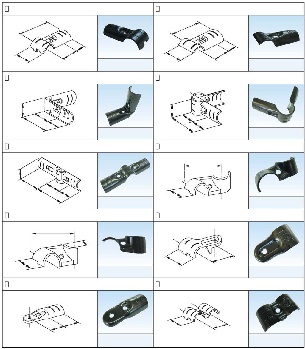 METAL JOINT COMPONENTS (S-SERIES) BLACK COATED=BK ZINC PLATED=ZW G-1S-BK G-1BS-BK Part No : G-01S-BK Part No : G-01BS-BK 7 G-2S-BK G-3S-BK Part No : G-02S-BK Part No : G-03S-BK