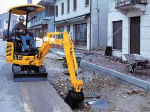 MINI-EXCAVATOR Robustness Particular technical solution contribute to increase the sturdiness and the operability of the machine.