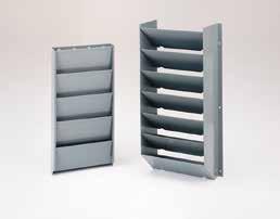 spacings. Overall size: W, H, D. : -Shelf Literature Rack Fits in narrow spaces. It has three tilted shelves.