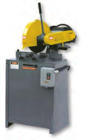 MODEL KM16-18 10 HP saw duty, 3 PH motor; please specify voltage 220/440. Uses 16" or 18" abrasive wheel (not included). 1" wheel arbor. Mitres either direction 45. Two cam vises.