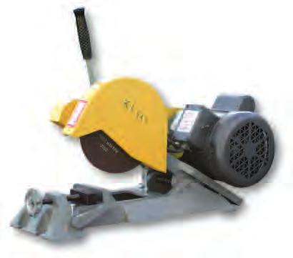 With cord and switch. Less abrasive wheel. 110 lbs. Spindle RPM - 4800. MODEL K8B More capacity, cuts 1-1/2" solid, 2" pipe. 1/2" wheel arbor. Spark deflectors, front and rear, standard.