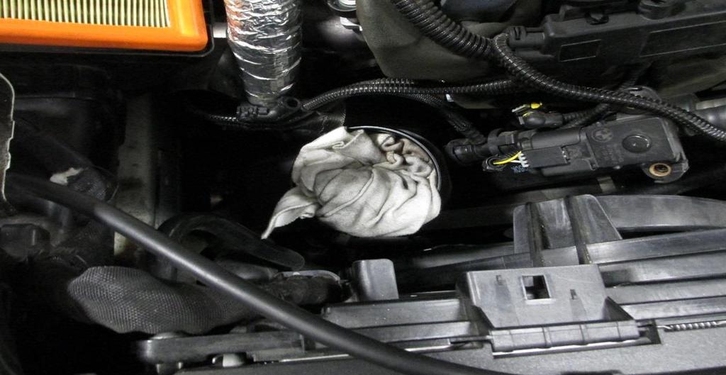 Items which fall inside can cause severe damage to the turbo!
