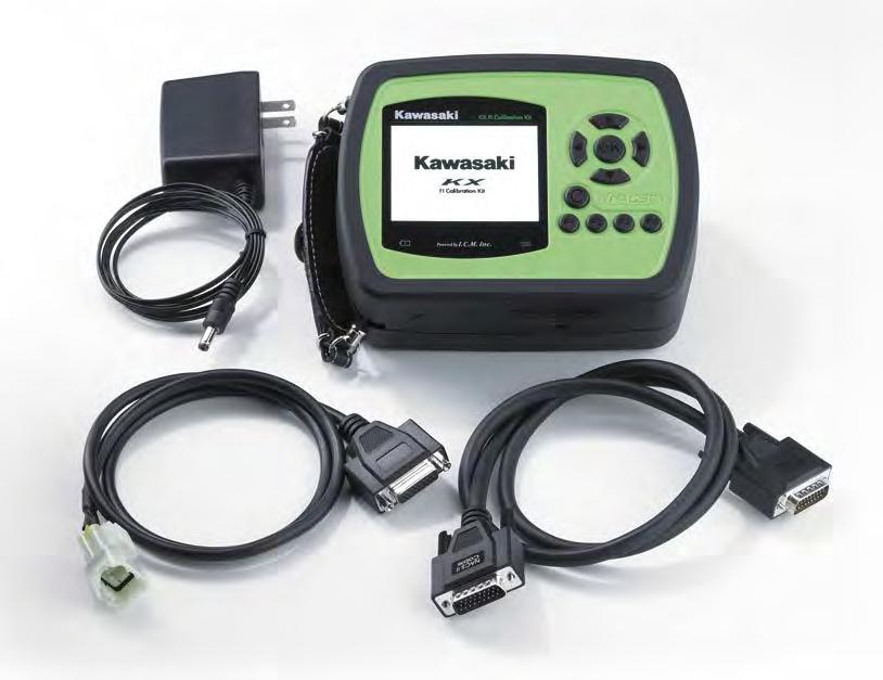 POWERFUL, HIGH-REVVING DUAL-INJECTION ENGINE WITH FACTORY-STYLE TUNING Precision engine tuning: KX FI Calibration Kit (Accessory) The updated KX FI Calibration Kit features the handheld KX FI
