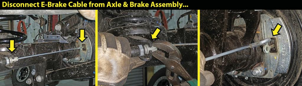 [Illustration 23] On the Driver Side & Passenger Side, remove the brake line bracket from the upper control arm at the axle. [13mm] RUBICONS: DISCONNECT REAR LOCKER... 27.