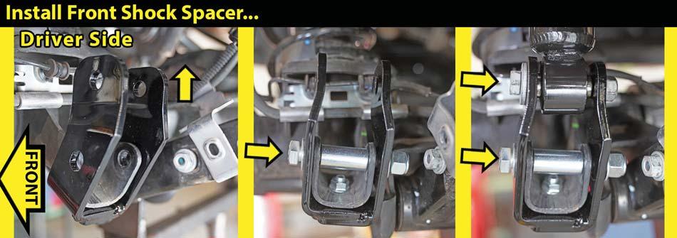 {9/16 socket} (25) On the Passenger Side, it may be necessary to remove the ABS bracket to install the tab nut. At the rear of the axle above the shock mount, remove the ABS mounting bracket.