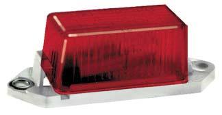 socket, black housing 2 1 2" diameter Acrylic lens Fully insulated socket wire Size: 2 3 4 H x 4 9 16 D x 2 1 2 H Mounting: Use two #10 screws on 1 centers Replacement Parts: Lens: Red vsm9004; Amber