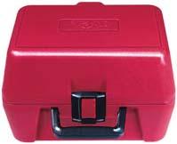 Special "inside lid" compartment makes it easy to find the proper fuse when needed The bright red case is constructed of hi-density polyethelene to withstand rugged use and provide long life Case
