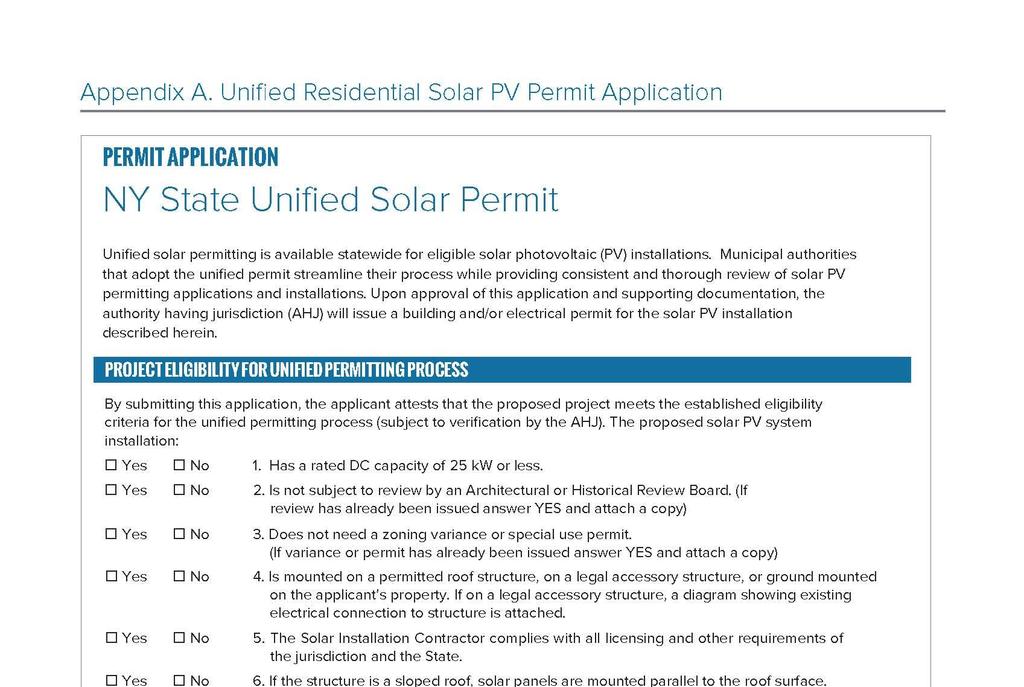Local Government Actions Adopt unified solar permit Source: