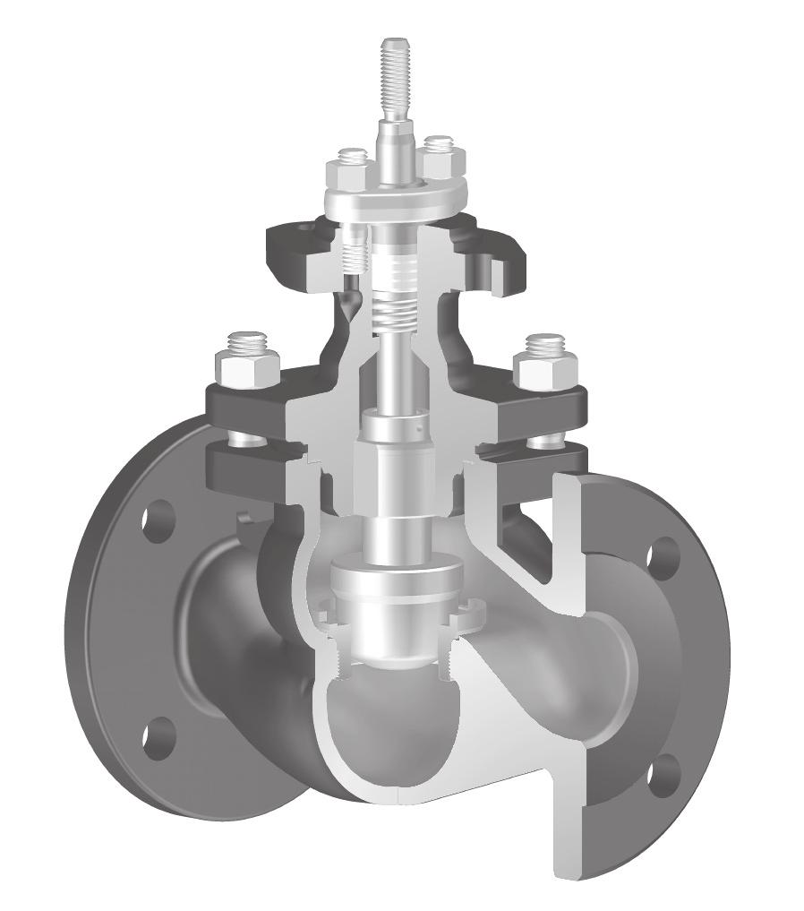 With pneumatic and electric actuators Control valve - straight through with screwed seat ring, shaftguided plug and blow-out protected stem ARI-STEVI 470 / 471 - ANSI Pneumatic actuator ARI-DP 32-35