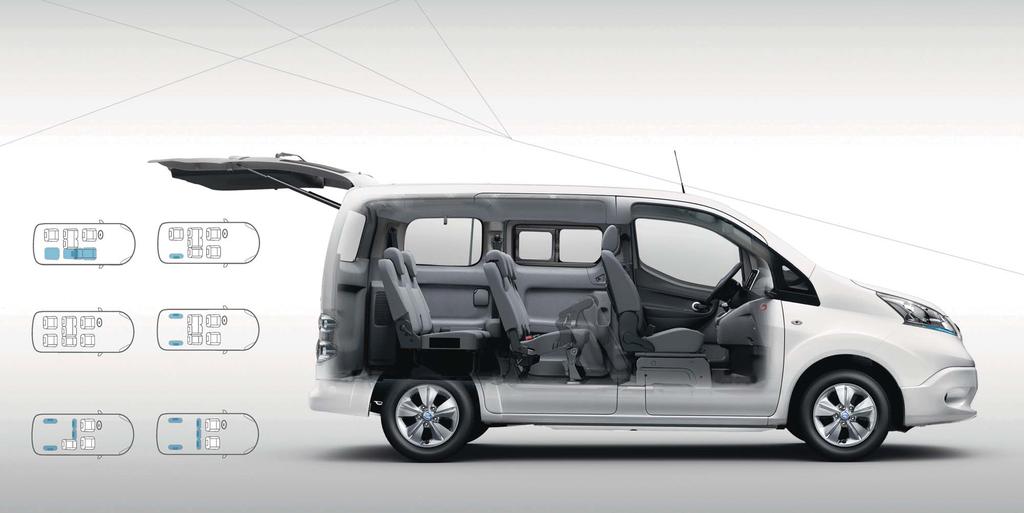 Stretch your capacity with the 7-seater. The e-nv200 Combi 7 seater goes to even greater lengths to accommodate your needs and requirements.