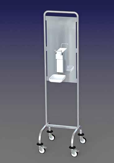Hygiene Center, STAINLESS STEEL Disinfectant Cart, Mobile Hygiene Center, Stainless Steel, Stationary Model Material/ design Including disinfectant dispenser with counter (refer to page 25) and